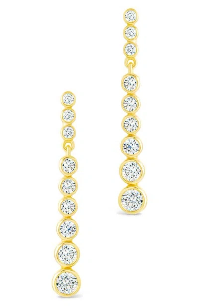 Sterling Forever Ianthe Brillient Cubic Zirconia Drop Earrings In Gold