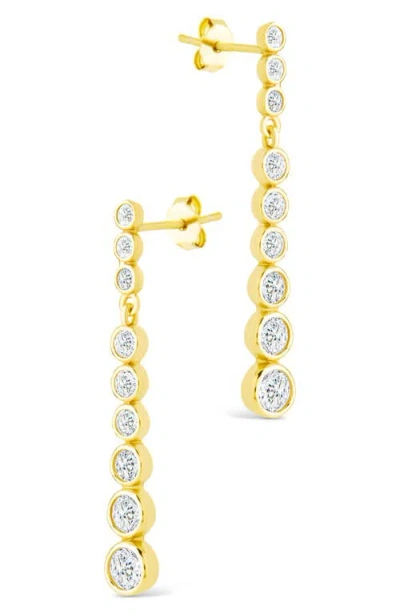 Sterling Forever Ianthe Brillient Cubic Zirconia Drop Earrings In Gold