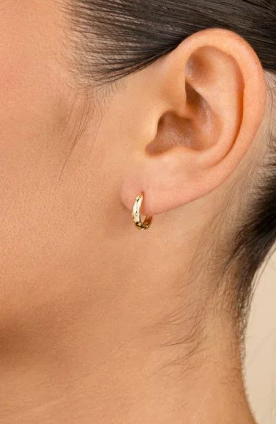 Sterling Forever Blakelyn Cubic Zirconia Hoop Earrings In Gold