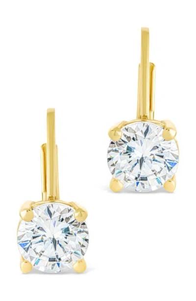 Sterling Forever Round-cut Cubic Zirconia Hoop Earrings In Gold