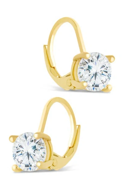 Sterling Forever Round-cut Cubic Zirconia Hoop Earrings In Gold