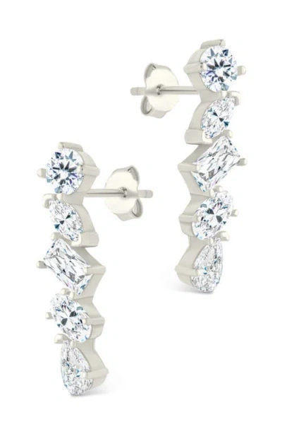 Sterling Forever Blythlyn Cubic Zirconia Drop Earrings In Gray