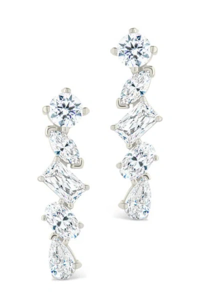 Sterling Forever Blythlyn Cubic Zirconia Drop Earrings In Gray