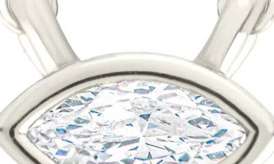 Sterling Forever Bezel Marquise Cubic Zirconia Pendant Necklace In Metallic