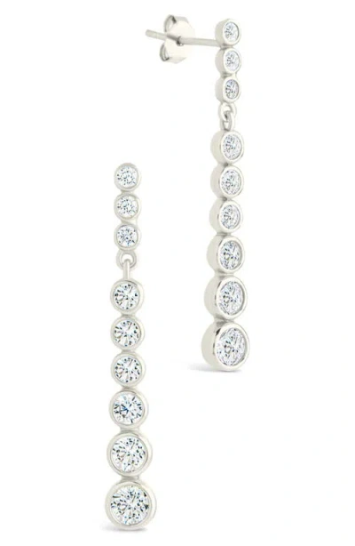 Sterling Forever Ianthe Brillient Cubic Zirconia Drop Earrings In Metallic