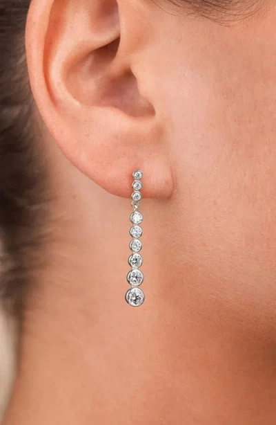 Sterling Forever Ianthe Brillient Cubic Zirconia Drop Earrings In Metallic