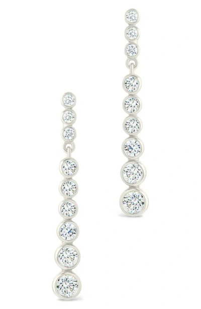 Sterling Forever Ianthe Brillient Cubic Zirconia Drop Earrings In Metallic
