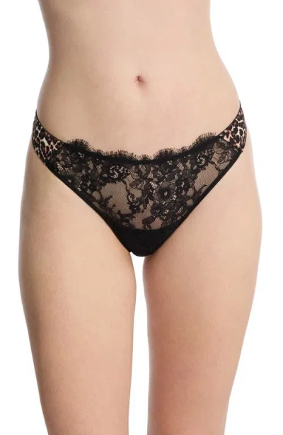 Skarlett Blue Entice Lace Thong In Black