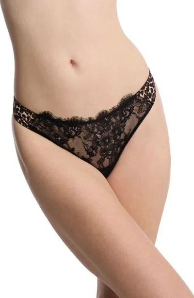 Skarlett Blue Entice Lace Thong In Black