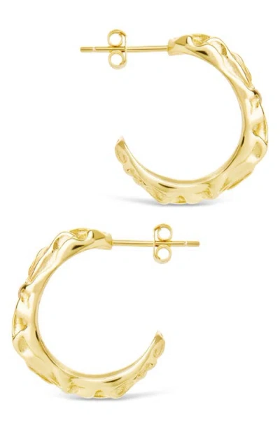 Sterling Forever Muna Ridged Hoop Earrings In Gold