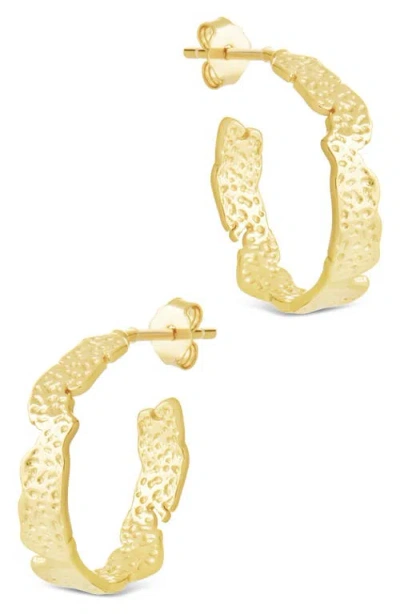 Sterling Forever Mary Textured Hoop Earrings In Gold