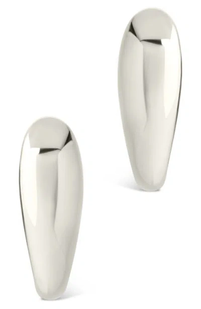 Sterling Forever Jaida Polished Drop Earrings In Gray