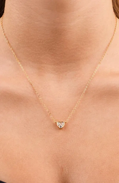 Sterling Forever Heart Bezel Pendant Necklace In Gold