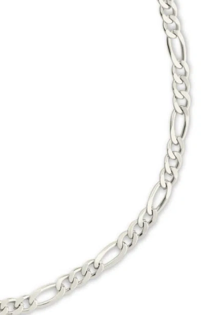 Sterling Forever Figaro Chain Bracelet In Metallic