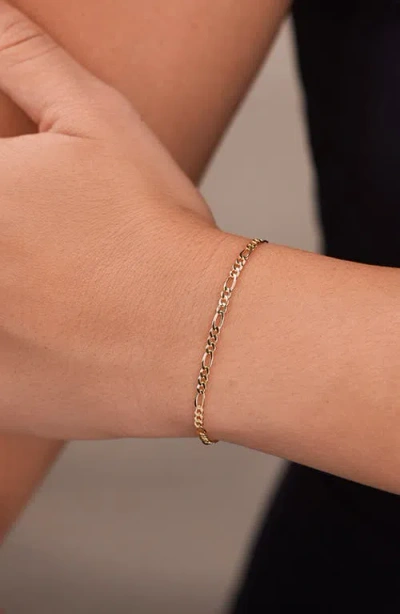 Sterling Forever Figaro Chain Bracelet In Gold