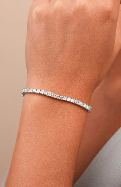 Sterling Forever Tatum Cubic Zirconia Tennis Bracelet In Silver