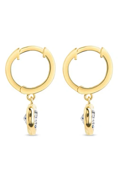 Sterling Forever Sterling Silver Lizzy Cz Heart Drop Earrings In Brown