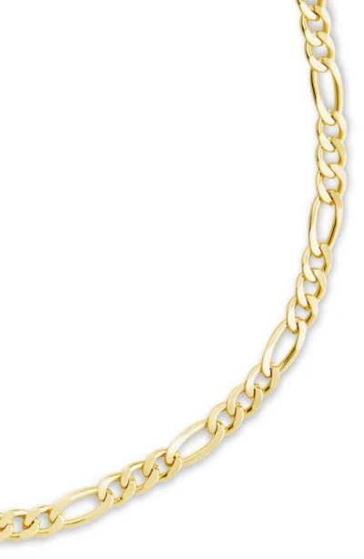 Sterling Forever Figaro Chain Bracelet In Gold