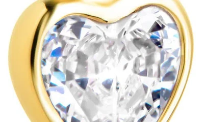 Sterling Forever Sterling Silver Lizzy Cz Heart Drop Earrings In Brown