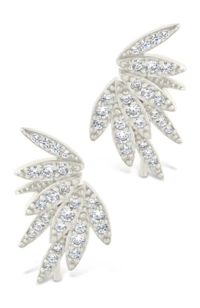 Sterling Forever Devon Cubic Zirconia Stud Earrings In Silver