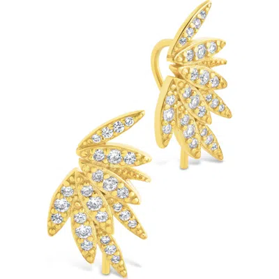 Sterling Forever Devon Cubic Zirconia Stud Earrings In Gold