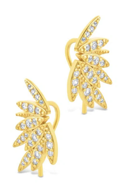 Sterling Forever Devon Cubic Zirconia Stud Earrings In Gold