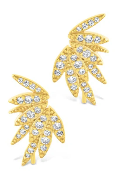 Sterling Forever Devon Cubic Zirconia Stud Earrings In Gold