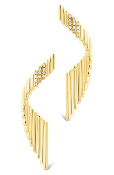 Sterling Forever Andrea Cubic Zirconia Drop Earrings In Gold