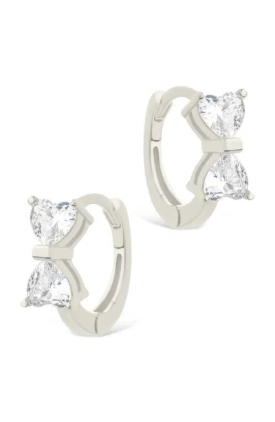 Sterling Forever Ravenna Cubic Zirconia Hoop Earrings In Metallic