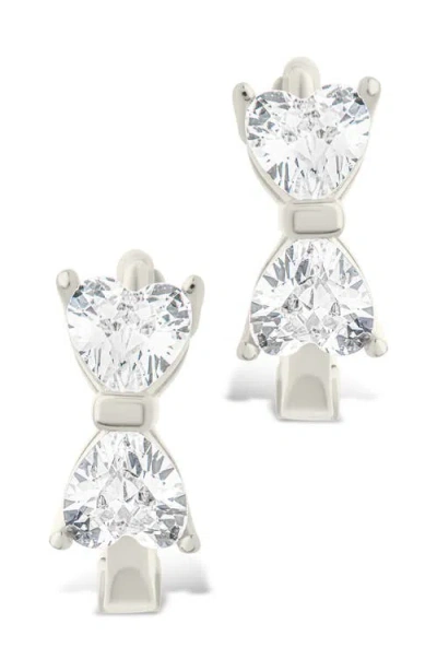 Sterling Forever Ravenna Cubic Zirconia Hoop Earrings In Metallic