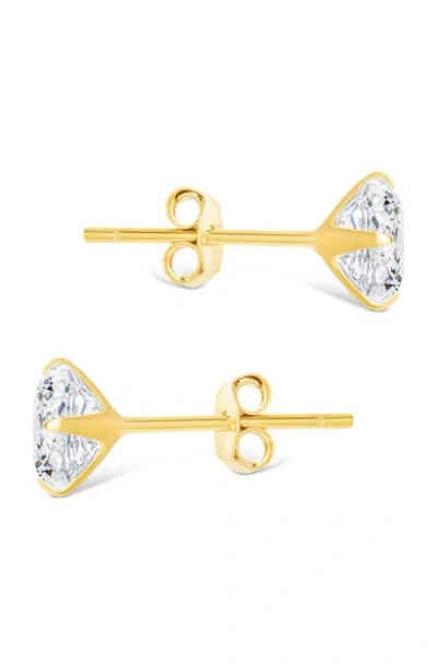 Sterling Forever Cushion-cut Cubic Zirconia Stud Earrings In Gold