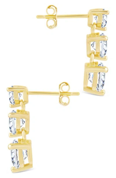 Sterling Forever 14k Over Silver Cz Opaline Brilliant Cut Stud Earrings In Gold