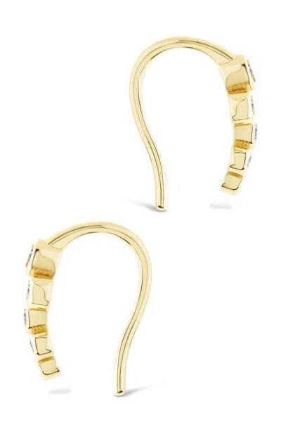 Sterling Forever Talia Bezel Cubic Zirconia Ear Crawlers In Gold