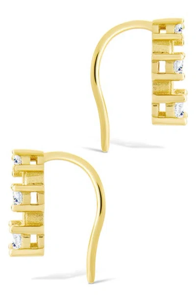 Sterling Forever Cubic Zirconia Mini Ear Crawlers In Gold