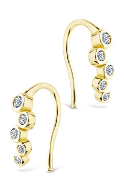 Sterling Forever Talia Bezel Cubic Zirconia Ear Crawlers In Gold