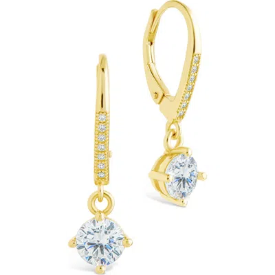 Sterling Forever Matilda Brilliant Cubic Zirconia Drop Earrings In Gold