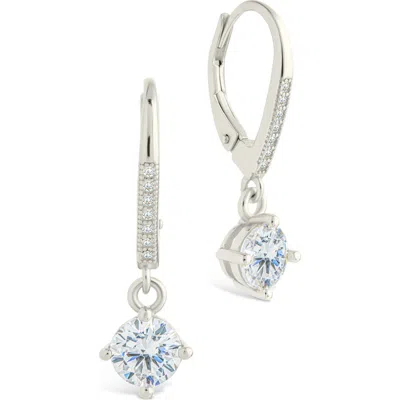 Sterling Forever Matilda Brilliant Cubic Zirconia Drop Earrings In Metallic
