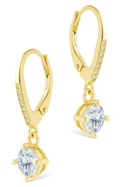 Sterling Forever Matilda Brilliant Cubic Zirconia Drop Earrings In Gold