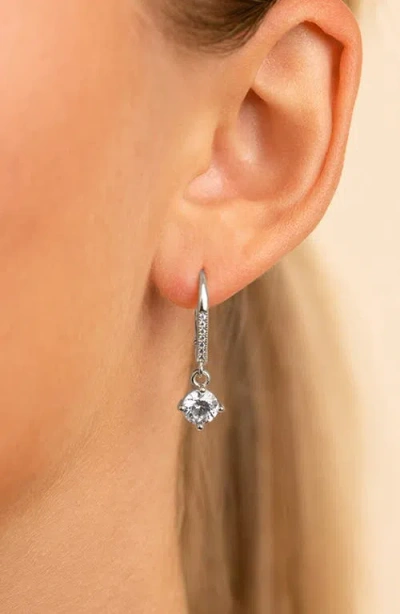 Sterling Forever Matilda Brilliant Cubic Zirconia Drop Earrings In Metallic