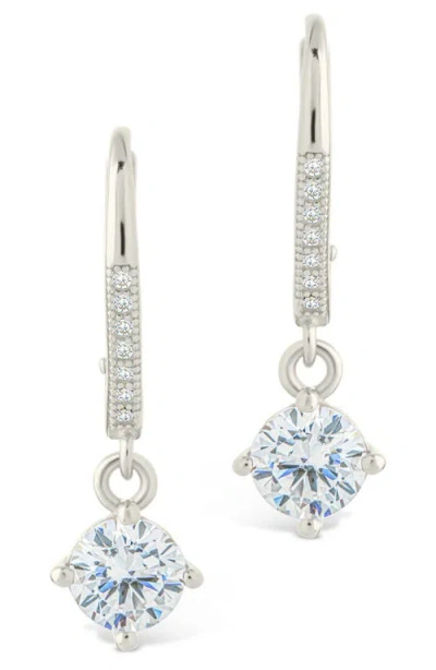 Sterling Forever Matilda Brilliant Cubic Zirconia Drop Earrings In Metallic