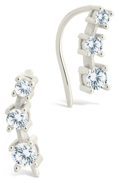Sterling Forever Cubic Zirconia Mini Ear Crawlers In Metallic