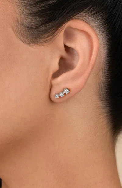 Sterling Forever Cubic Zirconia Mini Ear Crawlers In Metallic