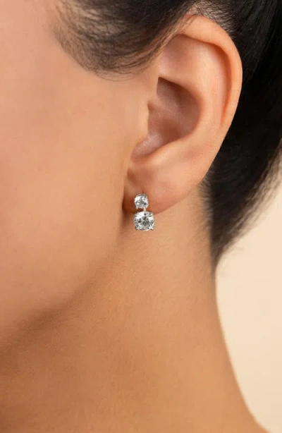 Sterling Forever Galatea Brilliant Cubic Zirconia Drop Earrings In Metallic