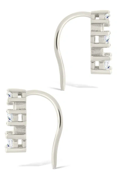 Sterling Forever Cubic Zirconia Mini Ear Crawlers In Metallic