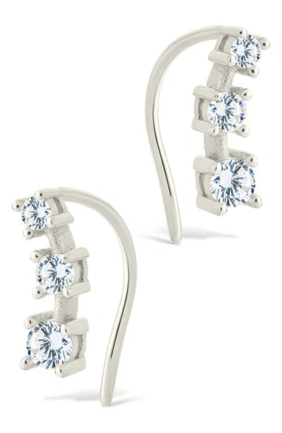 Sterling Forever Cubic Zirconia Mini Ear Crawlers In Metallic