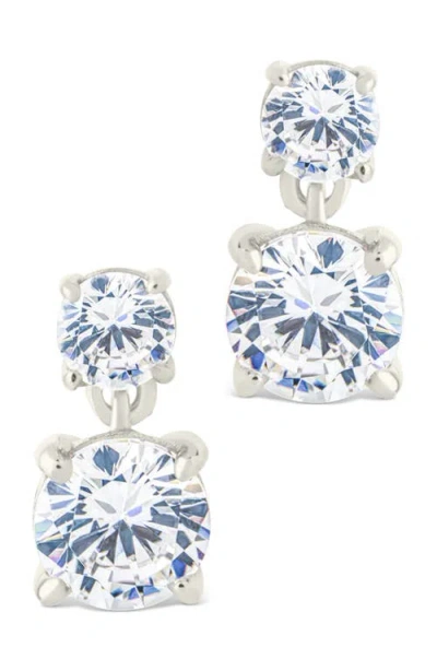 Sterling Forever Galatea Brilliant Cubic Zirconia Drop Earrings In Metallic