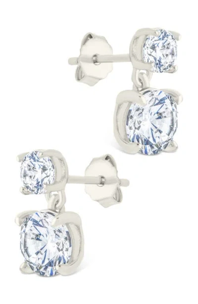 Sterling Forever Galatea Brilliant Cubic Zirconia Drop Earrings In Metallic