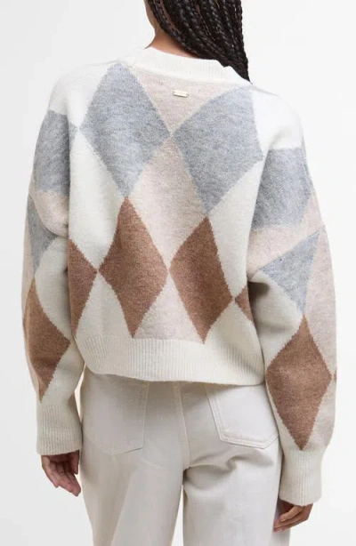 Barbour Silvia Diamond Jacquard Wool Blend Cardigan In Multi