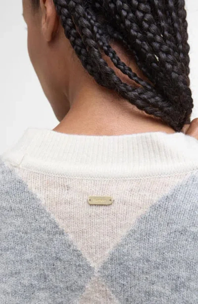 Barbour Silvia Diamond Jacquard Wool Blend Cardigan In Multi