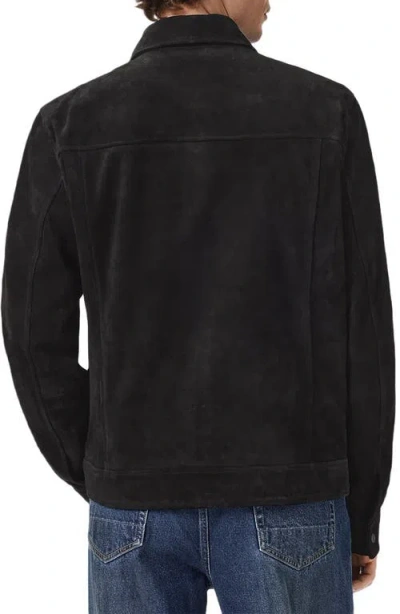 Allsaints Mens Rhone Collared Suede Jacket Black